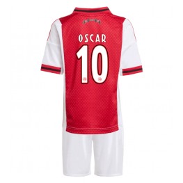 Ajax Oscar Gloukh #10 Thuis tenue Kids 2025-26 Korte Mouw (+ Korte broeken)